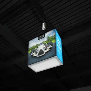 Illuminated 360° Hanging Display - Casonara WaveLight | Rectangular 1 metre