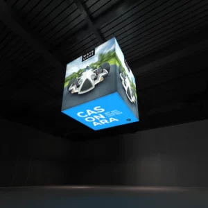 Illuminated 360° Hanging Display - Casonara WaveLight | Cube 2 metre