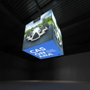 Illuminated 360° Hanging Display - Casonara WaveLight | Cube 2.4 metre